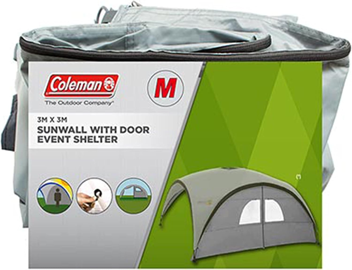 Coleman Side Panel for Event Shelter M and Event Shelter Pro M 3 x 3 m | Gazebo side panel with door and window | Sun protection | Water-repellent (Shelter not included)