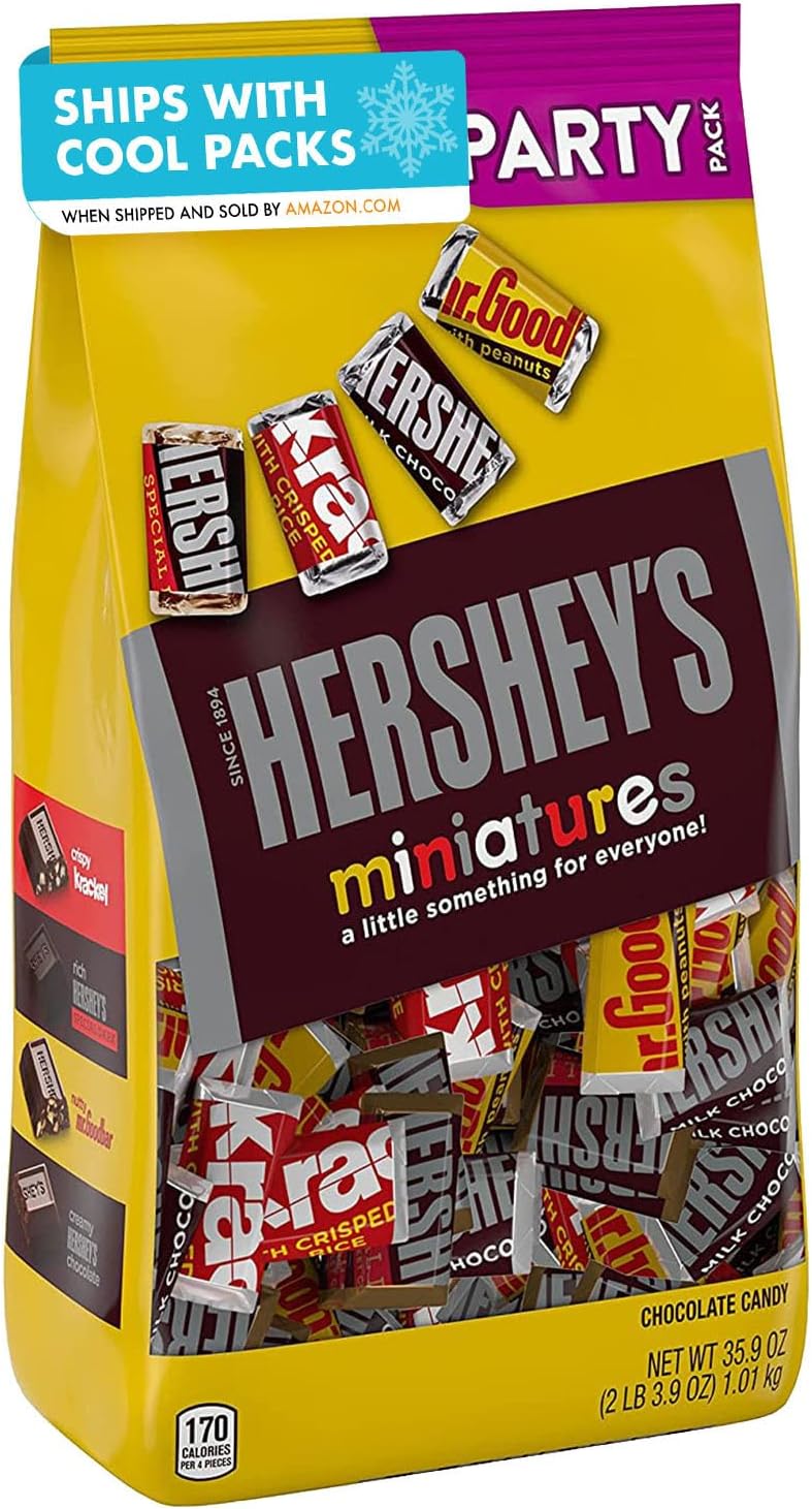 HERSHEY'S Miniatures Chocolate Candy Assortment, Party Bag 1.01kg