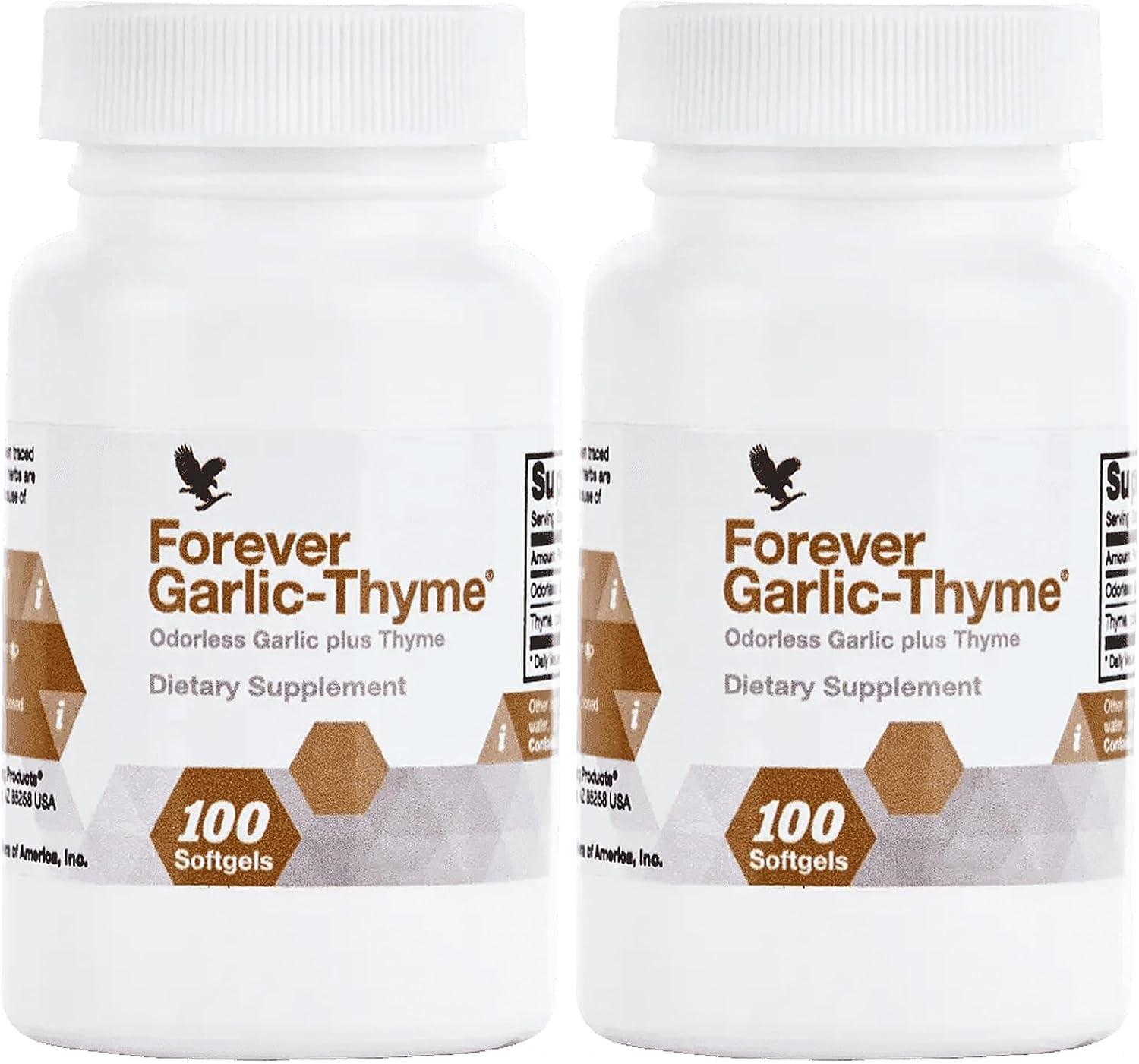 Forever Living - Forever Garlic-Thyme - Cardiovascular & Immune Support with 10mg Garlic Extract & 50mg Thyme Leaf Powder - Odorless Softgel, Gluten-Free - 100 Softgels (Pack of 2)