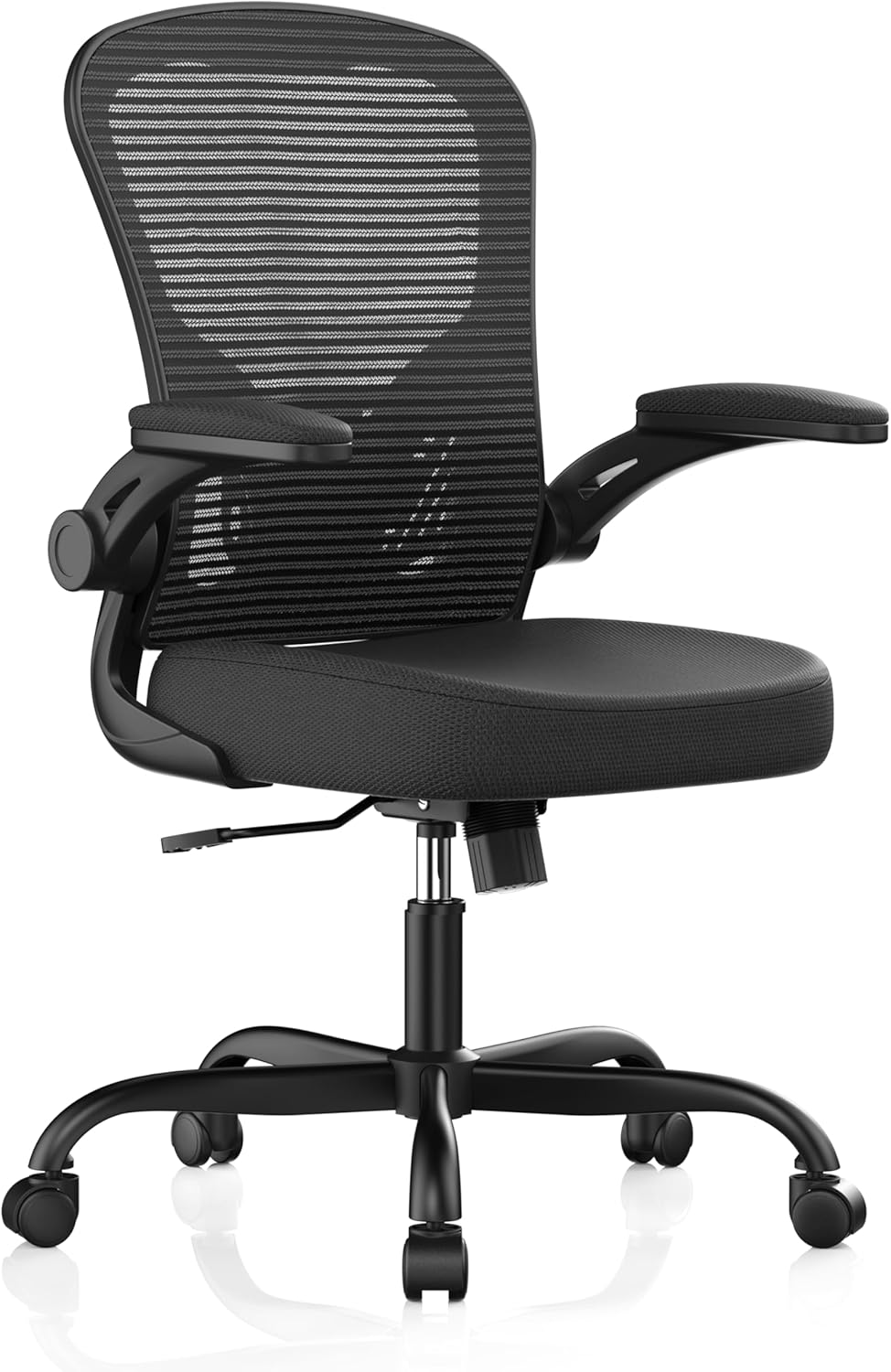 Office Chair, Ergonomic Desk Chairs 330LBS Capacity High Back Mesh Computer Chair with Flip-up Armrests, Comfy Work Chair with Adjustable Lumbar Support, Rolling Swivel Executive Task Chair Black