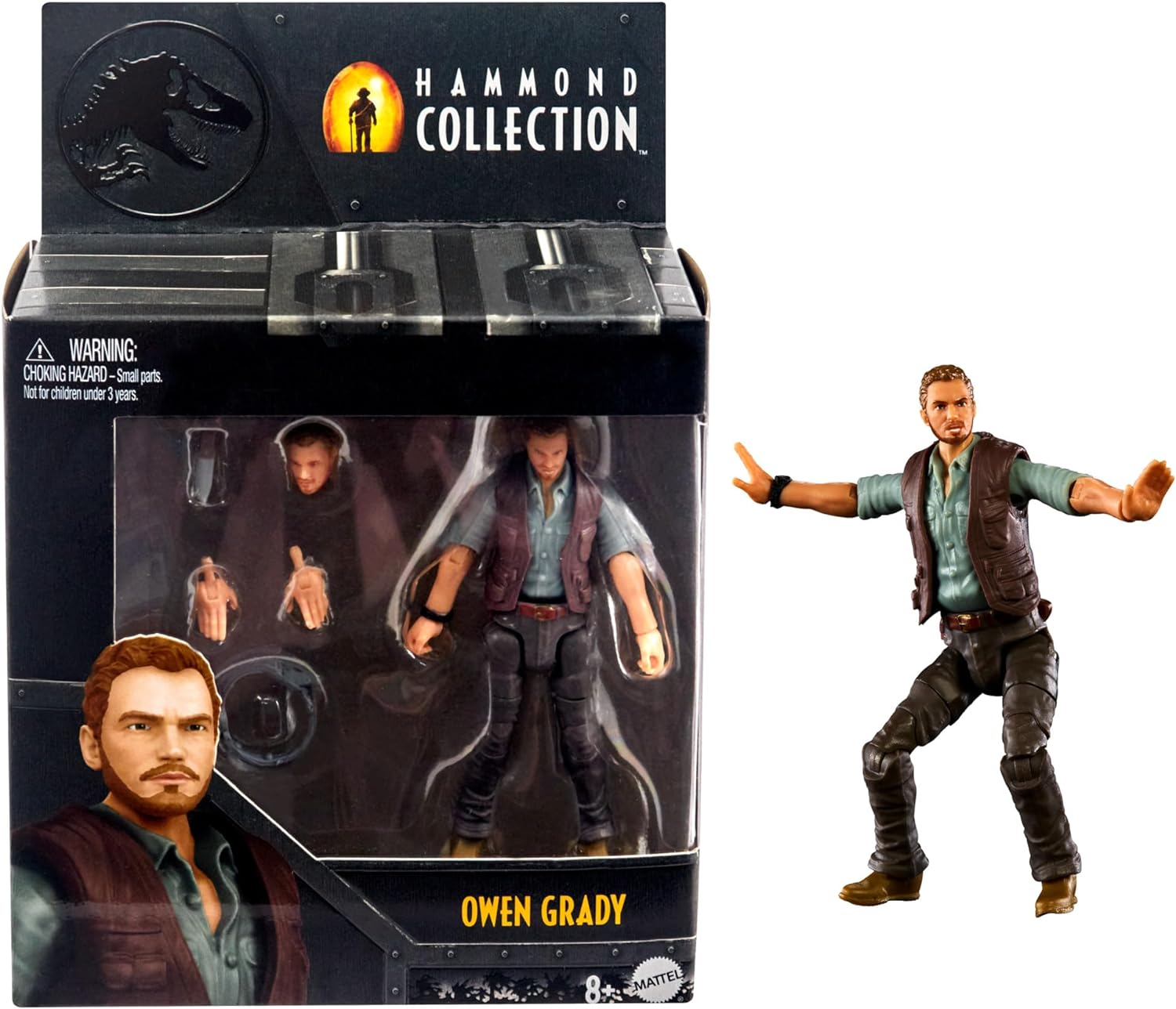 Jurassic World Hammond Collection Owen Grady Action Figure, Premium Authentic Articulated Figure, 3.75 Inch Scale, Dinosaur Related Toy, HTV60