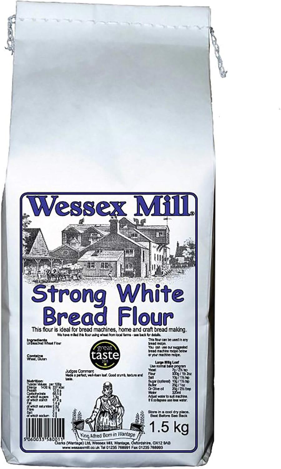 Wessex Mill 1.5kg Strong White Bread Flour x 4 Packs