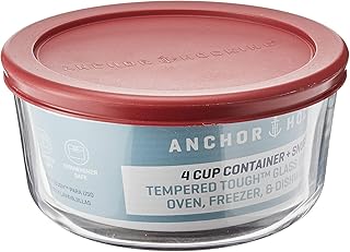 Anchor Hocking Clear Glass Storage Container (Pack of 4) | SnugFit Lids