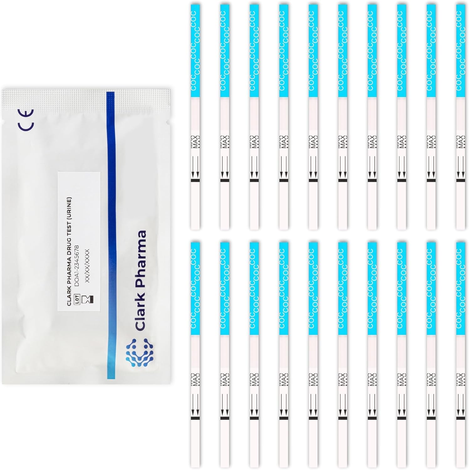 20 x Cocaine Drug Test Strips | Tests Urine for Cocaine | Crack Cocaine Drug Instant Testing Kit Screener