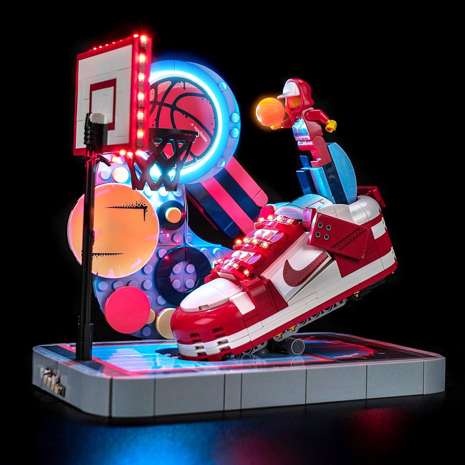 LocoLee Led Light Set Compatible with Lego 43021 Nike Dunk Trickshot Led Decoration Lighting Kit Compatible with Lego 43021 Building Blocks Model,Only Lights Set,No Model