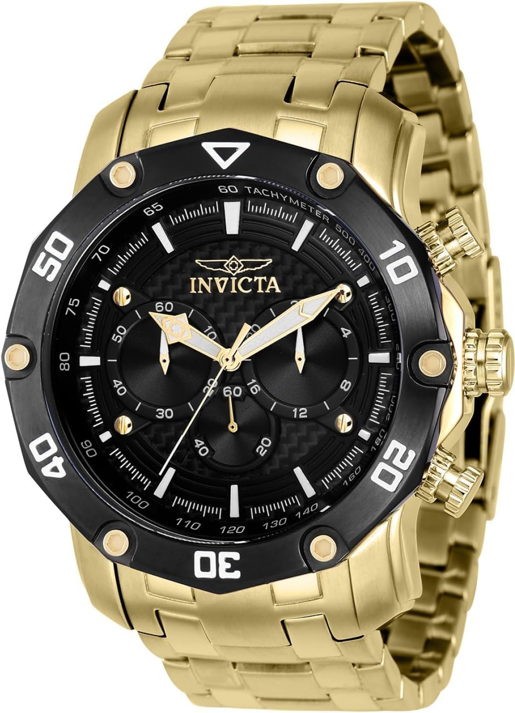 Invicta Men's Pro Diver 50mm Stainless Steel Quartz Watch, Gold (Model: 37725)