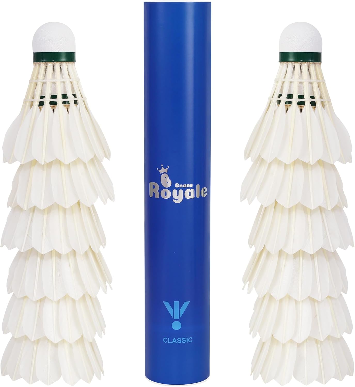 Badminton Shuttlecocks 12-Pack (All Round Feather) Duck Feather With Great Durability Stability and Balance,Suitable for Professional Training Or Family Outdoor Sports (Duck Feather)