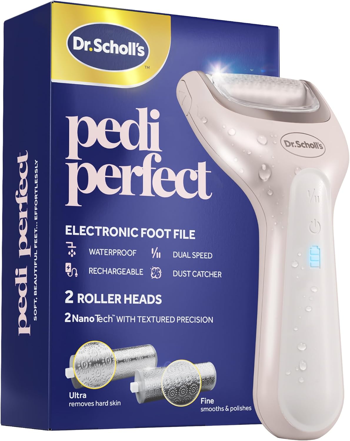 Dr. Scholl's Pedi Perfect Foot Callus Remover for Feet, Electric Foot File