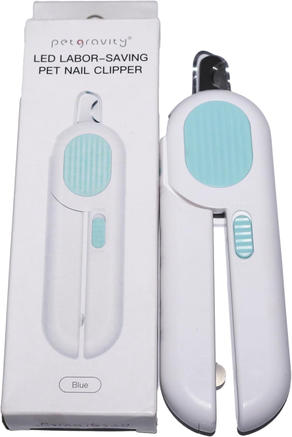 Safety Sensor Cat Dog Nail Clippers Trimmer Pet Nail Clippers with LED Light for Pet Claw Care Avoid Overcutting Free Nail File Razor Sharp Blade (Blue)