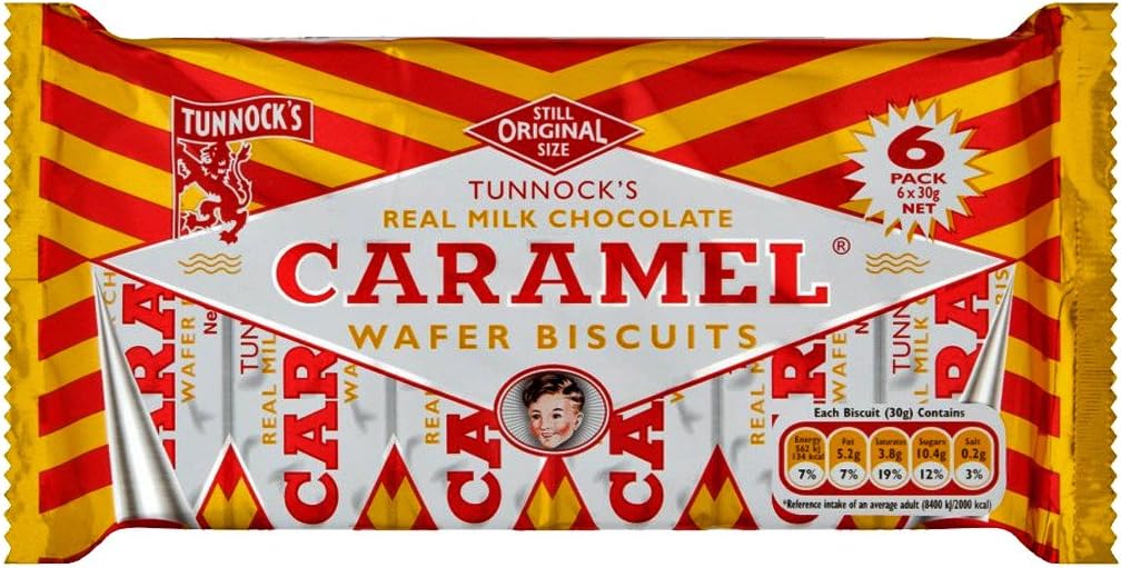 Tunnock's Real Milk Chocolate Caramel Wafer Biscuits 6 x 30g