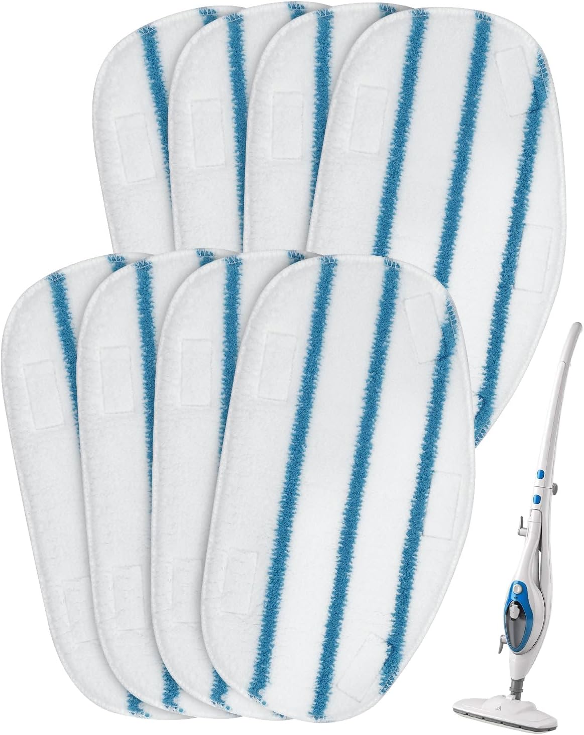 8 Pack Pur Steam Mop Pads Compatible with PurSteam ThermaPro 10-in-1 and 211 Steam Mop Cleaner Microfiber Pur Steam Mop Replacement Pad Washable Reusable Steam Mop Pads for Steamer Floor Cleaning