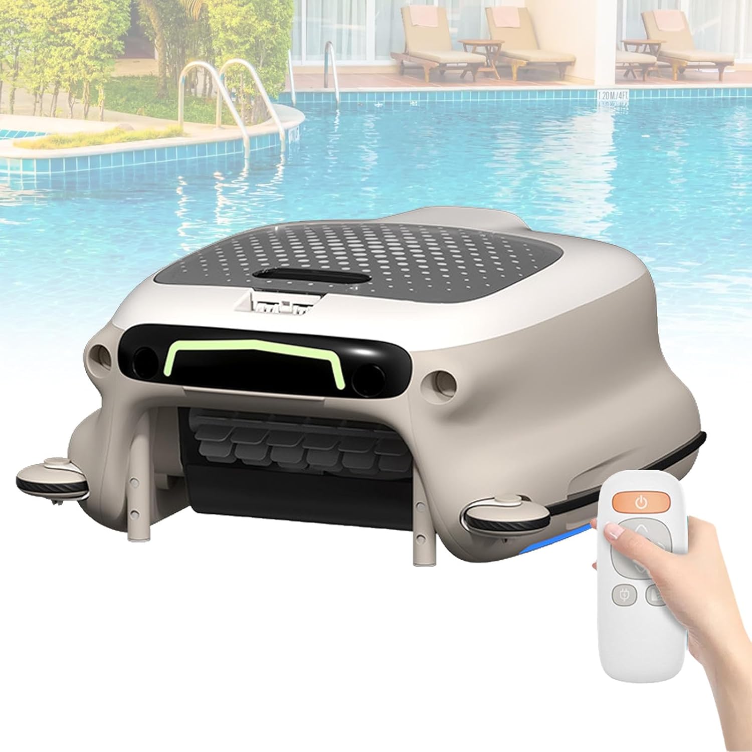 VNATWGOO Cordless Pool Cleaner Robot Skimmer, with 7800mAh Battery, Electric Automatic Cleaner, for Outdoor Pools, Water Features