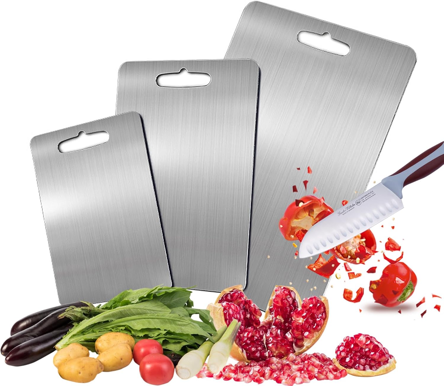 Titanium Cutting Board, 100% Pure Titanium Cutting Boards, Essential Kitchen Supplies for Preparing Meals at Home and Outdoor Camping