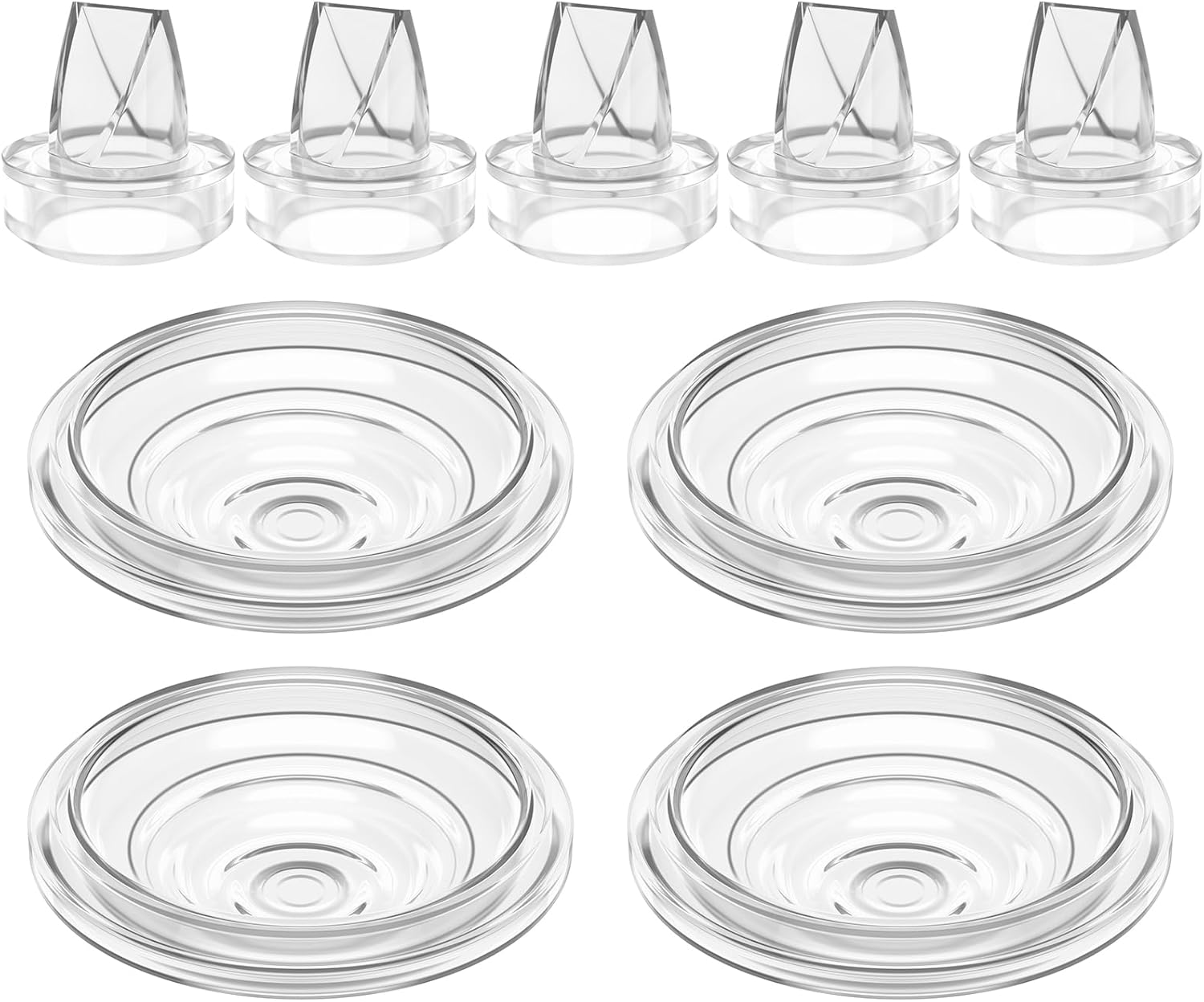 5Pack Silicone Duckbill Valve & 4Pack Silicone Diaphragm Compatible with momcozy S9 / S12 / S9Pro / S12Pro Wearable Breastpump, Breast Pump Replacement Parts, Breastfeeding Essential Accessories