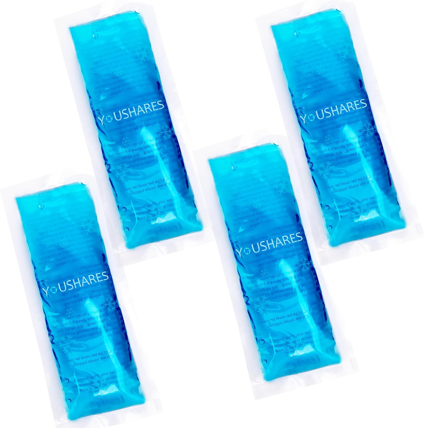 YOUSHARES Ice Packs for Cooling Insulin - Reusable Freezer Packs Instant Hot Or Cold Gel Pack for Injuries and Suitable for Insulin Cool Storage Bag（4 Packs）