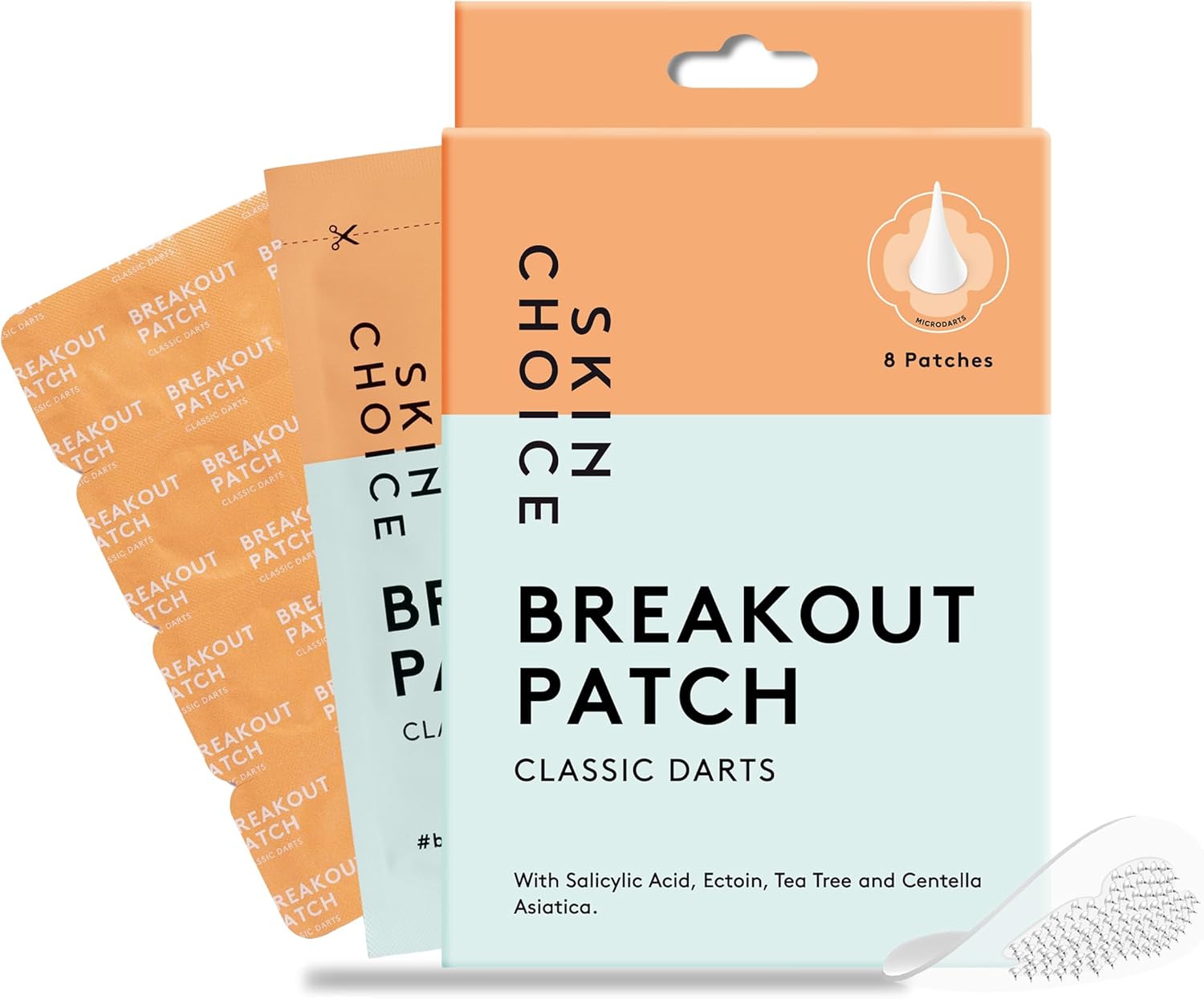 SKIN CHOICE Microdart Pimple Patches Salicylic Acid, Hyaluronic Acid, CICA, Tea Tree, Early Stage Spot Treatment, Dots Hydrocolloid Patch for Spots, Vegan Cruelty-Free Korean Skincare, 8 Pcs