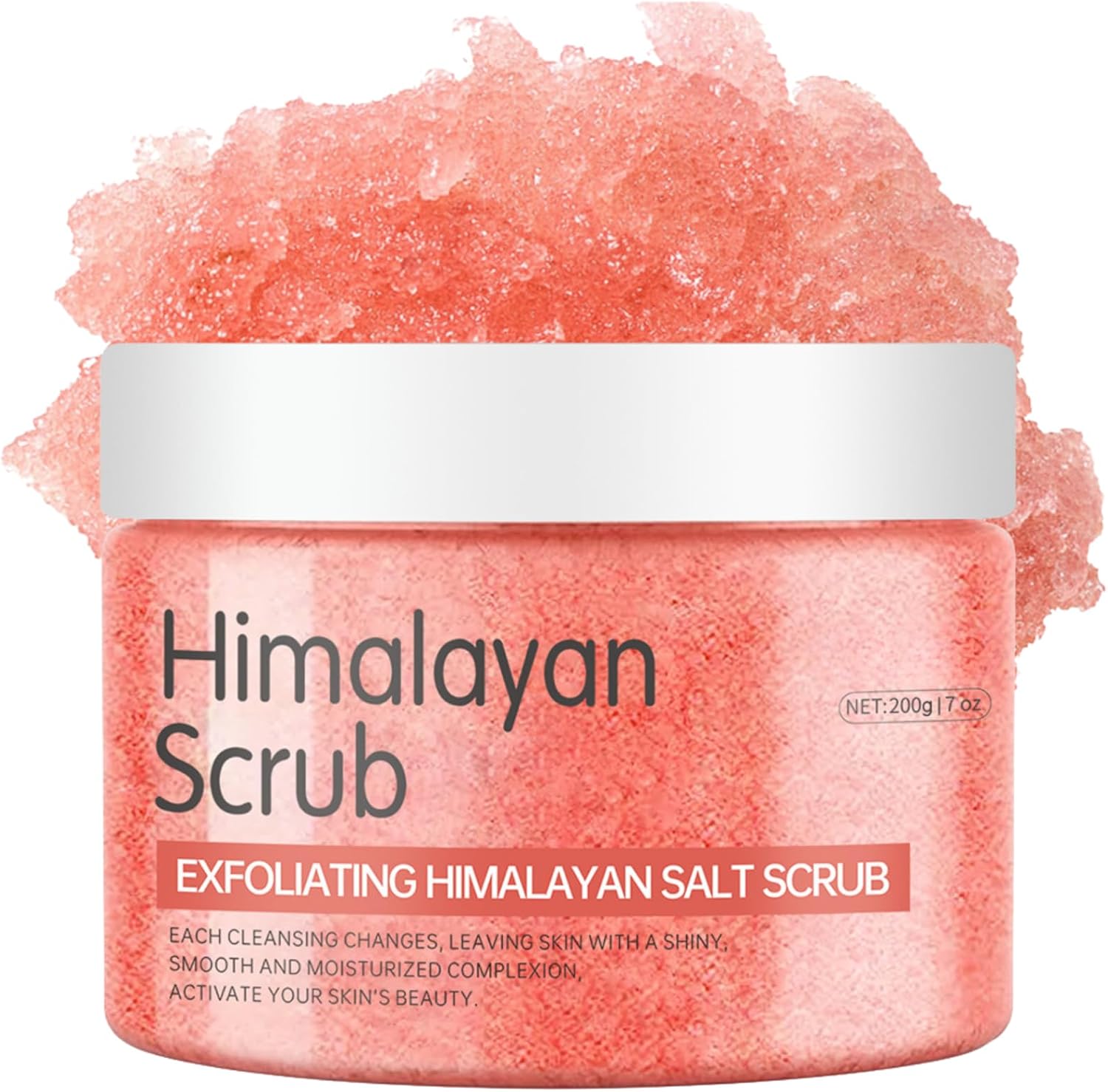 Himalayan Salt Body Scrub - Exfoliating Body Scrub with Jojoba Oil, Aloe Vera, Body Exfoliator Scrub for Smoothing & Deep Cleansing, Gentle Skin Exfoliator for Soft & Glowing Skin, 200g/7oz
