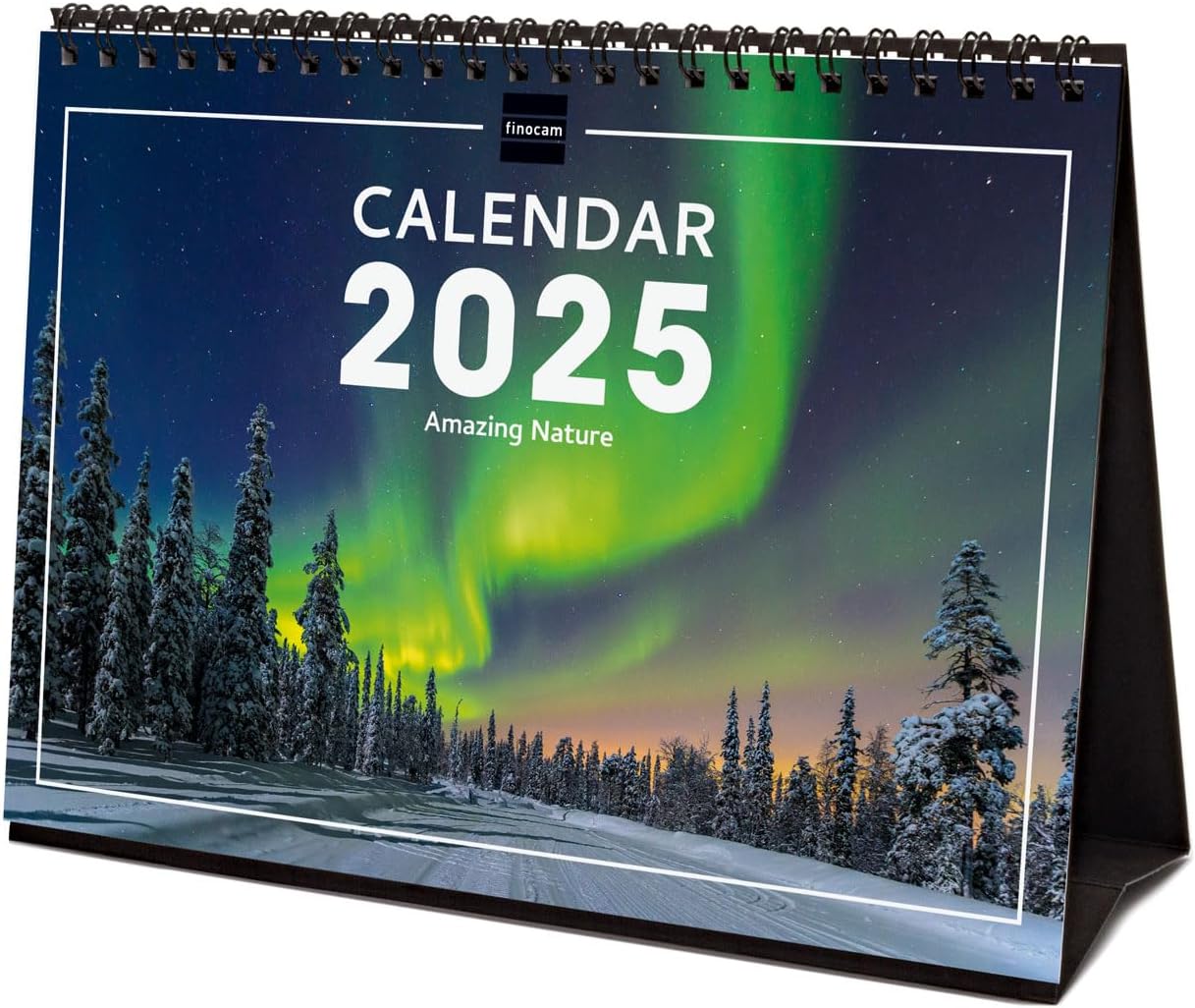 Finocam – International 2025 Desktop Photo Calendar Month View January 2025 – December 2025 (12 Months) Nature International