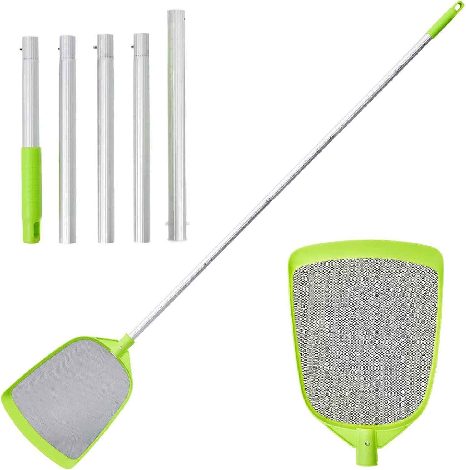 Pool Skimmer Net- Total Length 72 inches Rake with Pole,Accessories for Cleaning Inground/Above Ground Swimming Pool, Pond,Spa and Hot Tub Leaf Debris