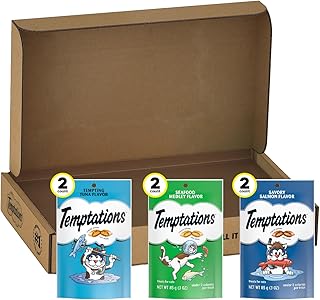Temptations Classic Crunchy and Soft Cat Treats Seafood Lovers Variety Pack, 3 oz., Pack of 6