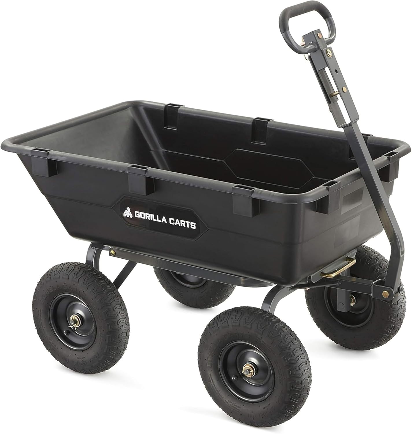 Gorilla Carts Heavy Duty Poly Yard Dump Cart, Lawn and Garden Wagon, 1,200 Lb