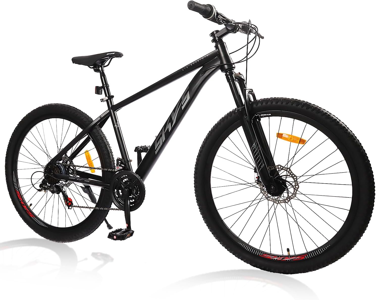 Hardtail Mountain Bike for Men/Women, 26/27.5" Sizes, 21-Speed Twist Shifting, Disc Brakes, Adult MTB Bicycle with Suspension Fork, Easy Assembly, Ideal for Adventurers