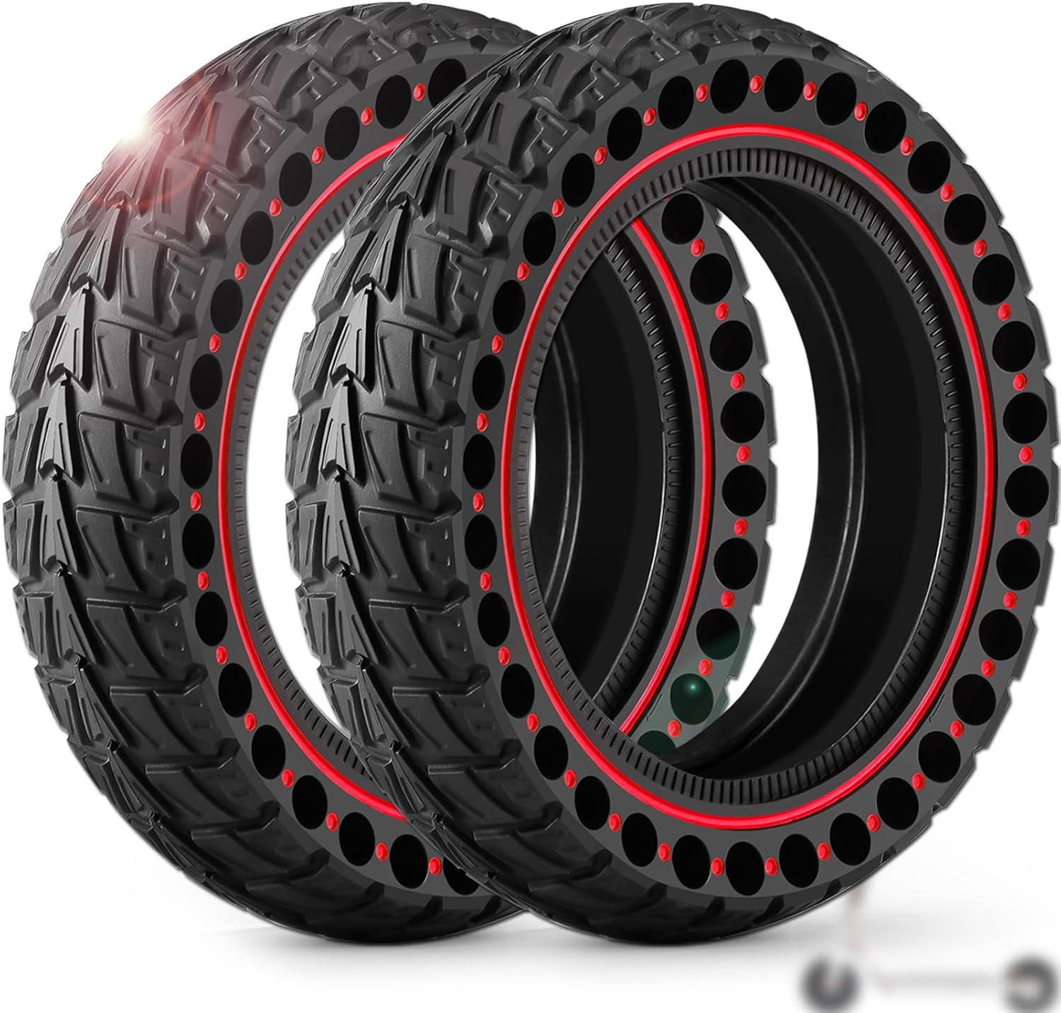 Monuary 2 Pack 50/75-6.1 Tubeless Scooter Tyres, 8 1/2 x2 Scooter Tires Compatible with Xiaomi M365/Pro 2/3/3 Lite, 8.5 Inches Solid Tyres for Gotrax GXL V2/XR/APEX, Puncture Proof