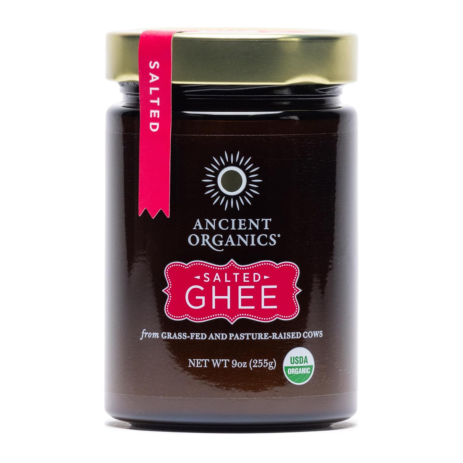 Ancient Organics Salted Ghee - Gluten Free, Kosher - 9 Oz (Pack of 1)