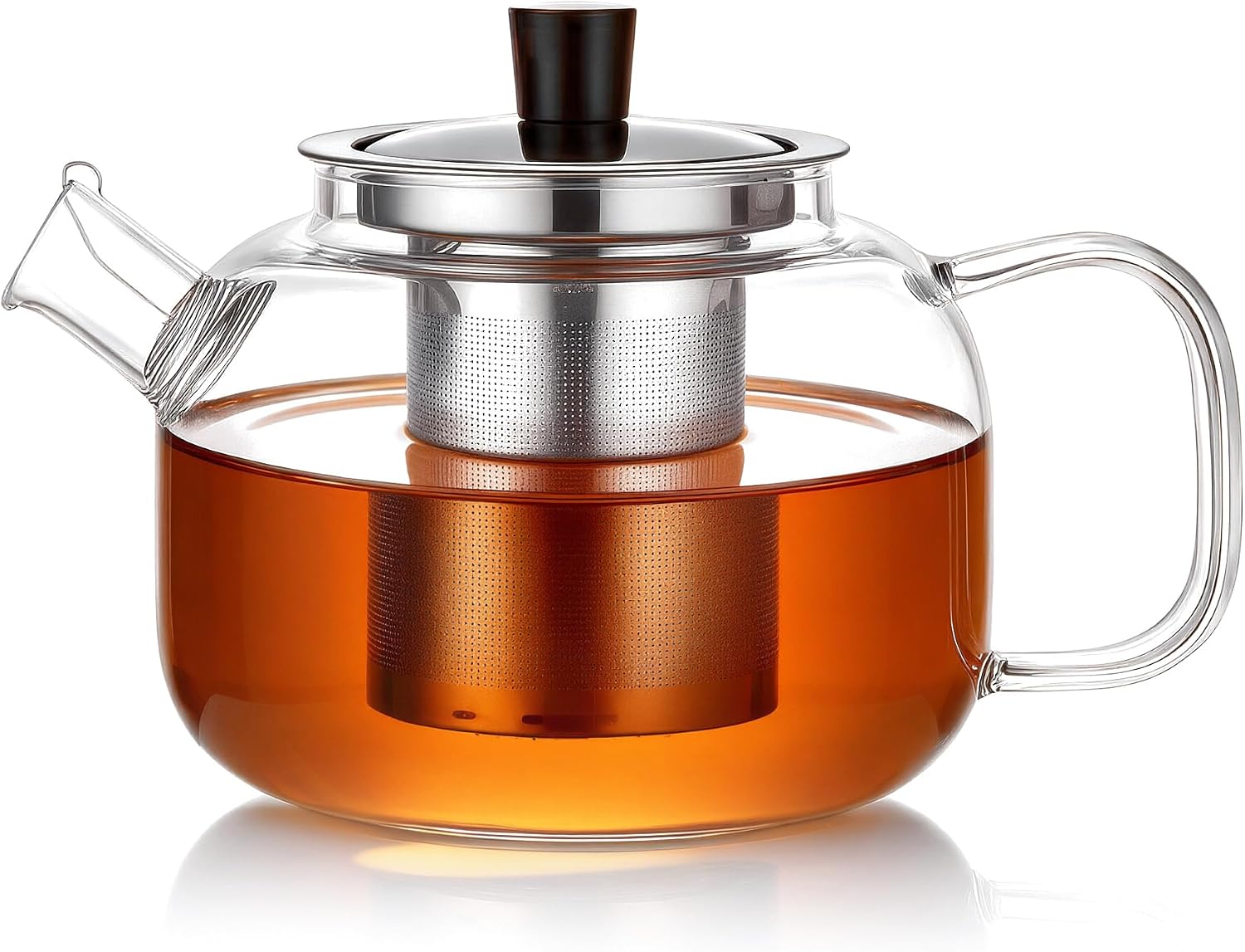 Ehugos Tea Pot for Stove, 20oz Glass Teapot with Removable Infuser