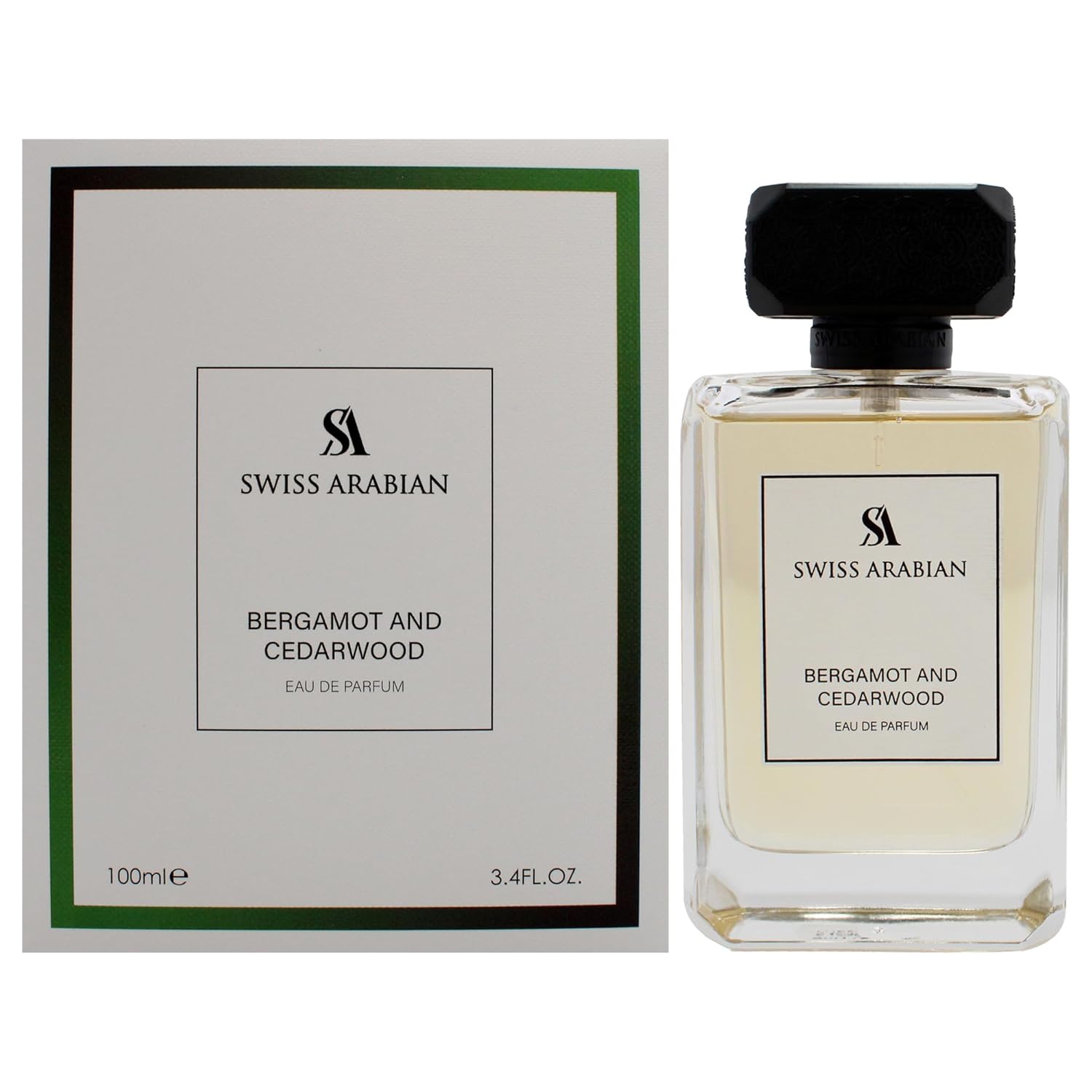 Swiss Arabian Bergamot and Cedarwood - Arabian Perfume for Men - Long-Lasting Cologne for Men - Eau de Parfum - Citrus, Woody Fragrances - 3.4 oz