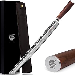 YOUSUNLONG Sakimaru Knife 17 inch (430mm) Ultimate Yanagiba Knife Sujihiki Knife Suitable for cutting large Maguro Tuna Salmon -Natural Walnut Handle With Leather Sheath Gift box