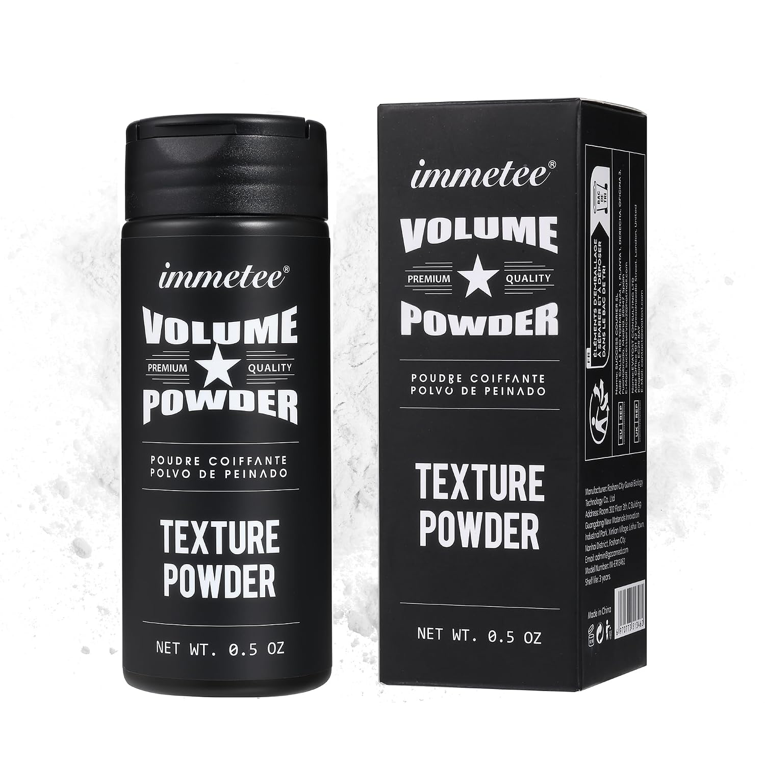 immetee Hair Volume Powder - Texture Styling for Men and Women, Light Control Natural Matte Look, Root Lifting 14g (0.5 oz)