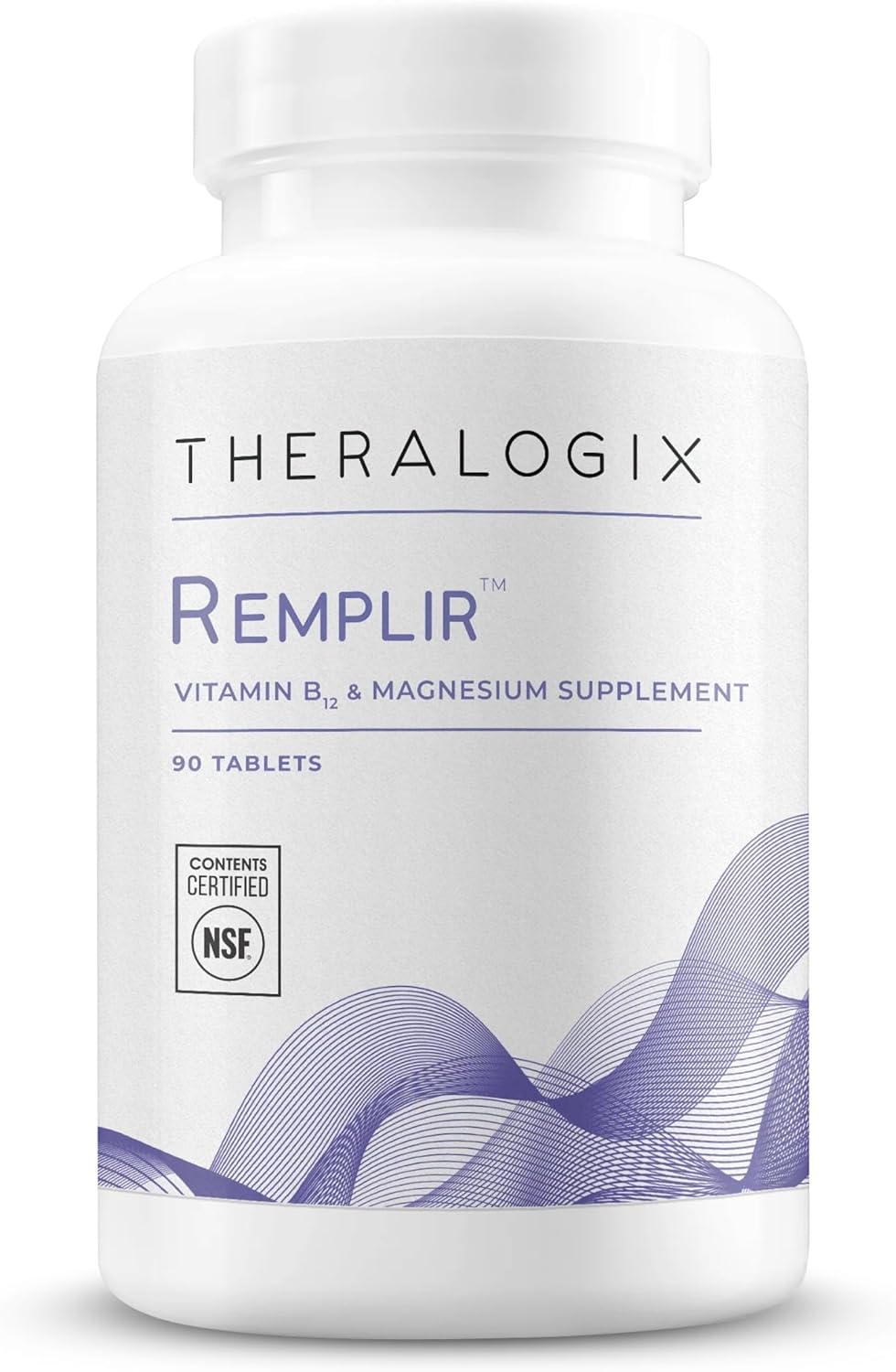 Theralogix Remplir Nutritional Supplement - 90-Day Supply - B12 Vitamin & Chelated Magnesium Supplement - Supports Heart Health, Bone Health & More - NSF Certified - 90 Tablets