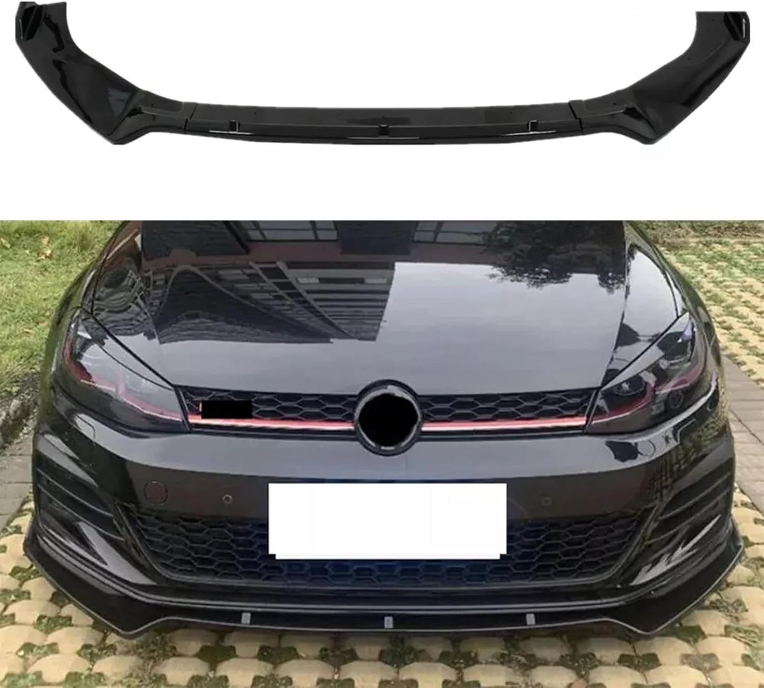 Front Bumper Lip Spoiler Splitter Fit for Compatible with Volkswagen VW Golf GTI/Golf R/R-line MK7 7.5 2015-2021 Air Chin Body Kit Accessories