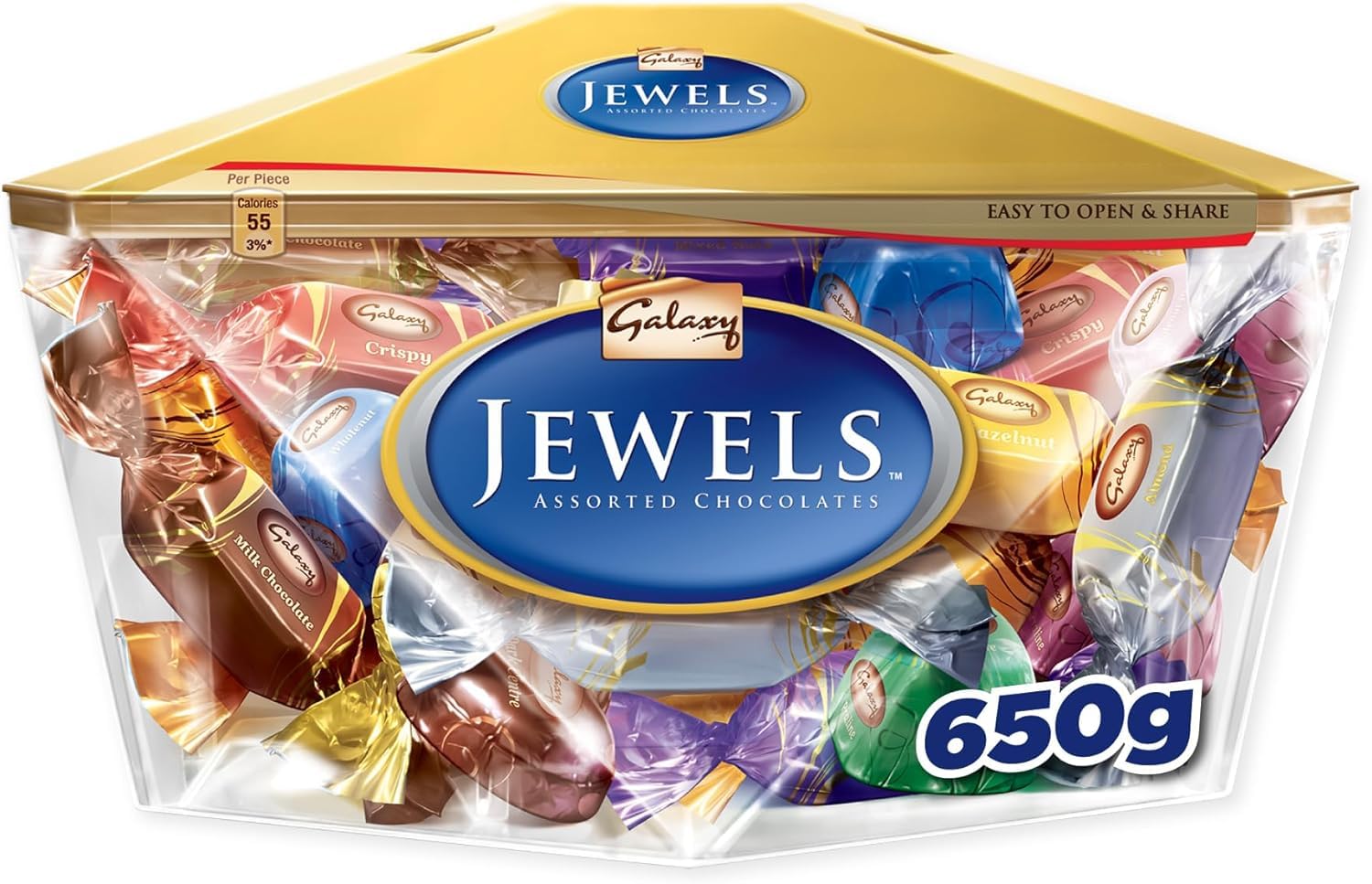 Galaxyy Jewelss, Assortment Chocolate Gift Box of 650g, Miniature Chocolate Pralines, Galaxy Chocolate Flavor Combination