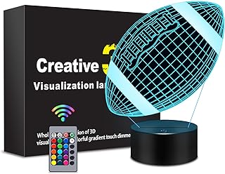 Football Gift 3D Night Light, 16 Colors Changes Remote Control 3D Night Lamp, LED Motorcycle Room Decor, Rugby Toys, Birthday Xmas Christmas Gifts for Boys Girls Kids