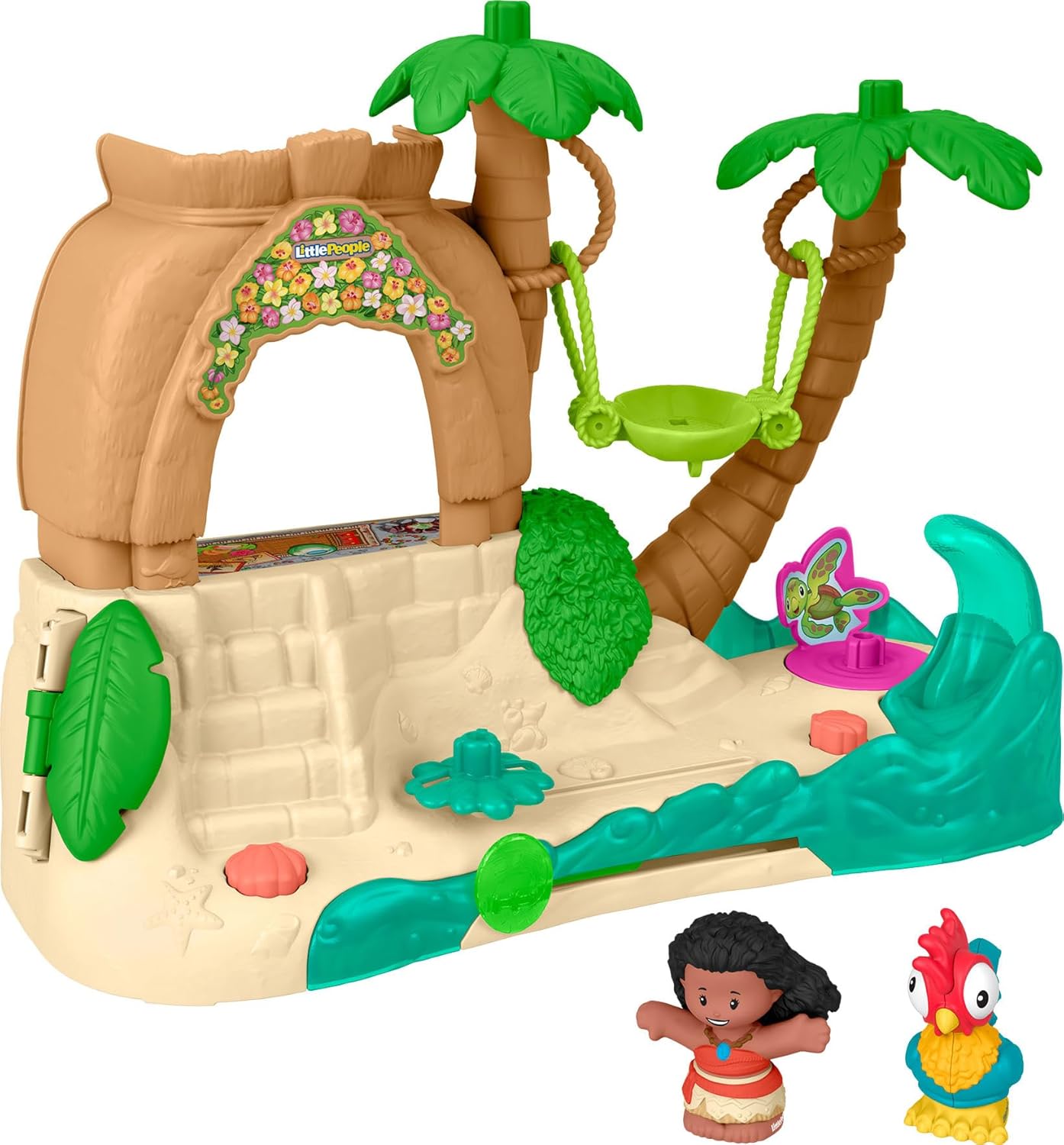 Fisher-Price Little People Toddler Toy Disney Princess Moana Adventure Village Playset with Figures for Pretend Play Kids Ages 18+ Months, JGP44