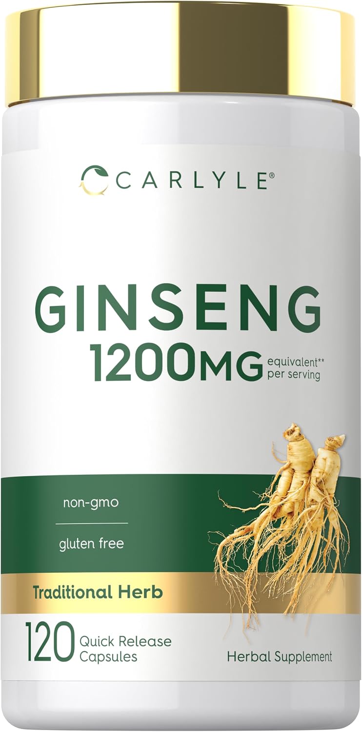 Carlyle Ginseng Extract Supplement | 120 Capsules | Pills for Men & Women