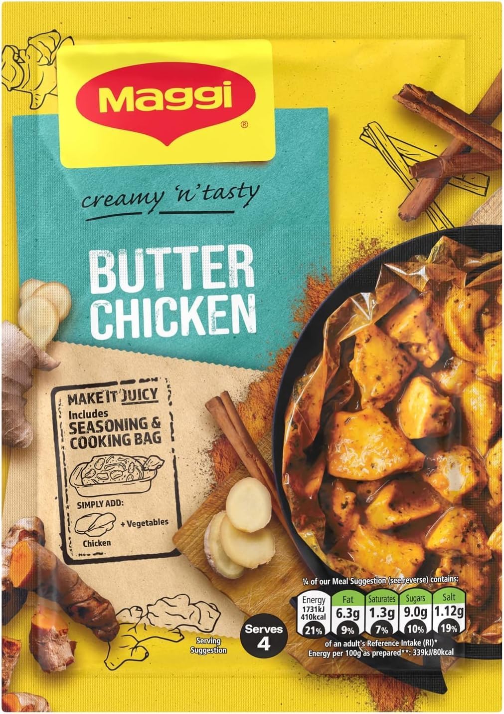 Maggi So Juicy Butter Chicken Recipe Mix, 46g