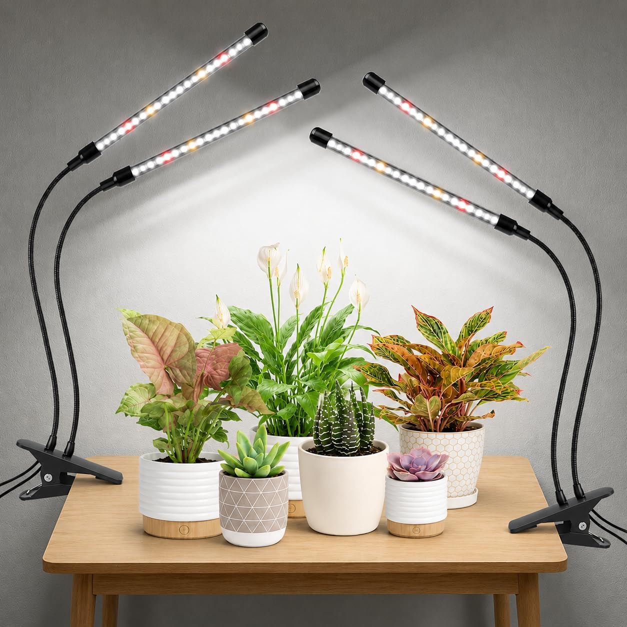 wolezek Clip on Grow Lights for Indoor Plants, Full Spectrum 6000K