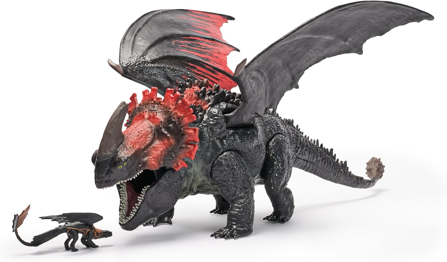 Dreamworks Dragons, How to Train Your Dragon, World of Berk: Red Death Chomping Rampage, 28-cm Toy Dragon with Exclusive Toothless Figurine for Ages 4 & up