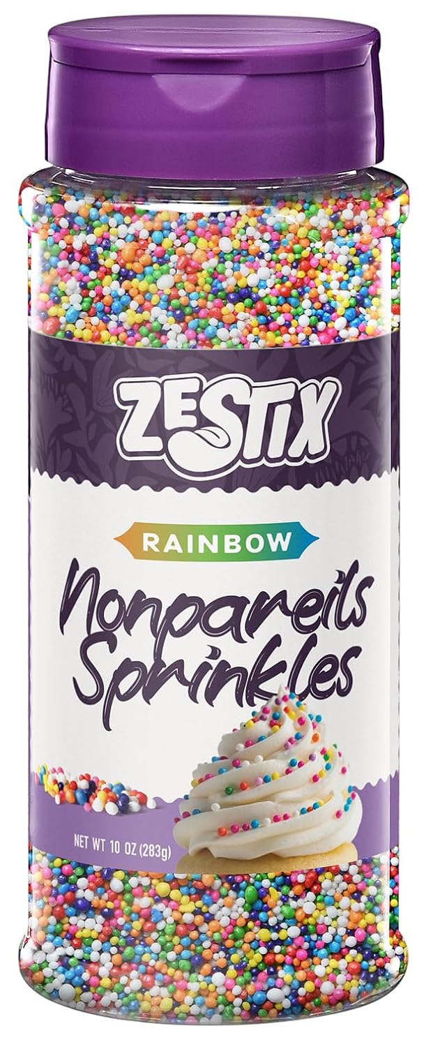 Rainbow Nonpareils Sprinkles 10 oz β Kosher Mini Round Sprinkles for Baking, Cupcakes, Cookies, Cakes & Ice Cream Decorations