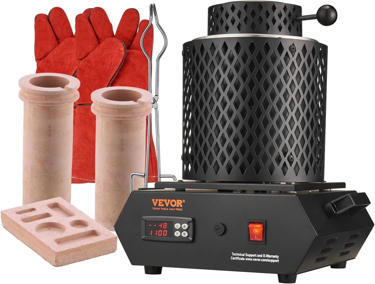 VEVOR 3+1 KG Electric Melting Furnace 1350W Melting Furnace