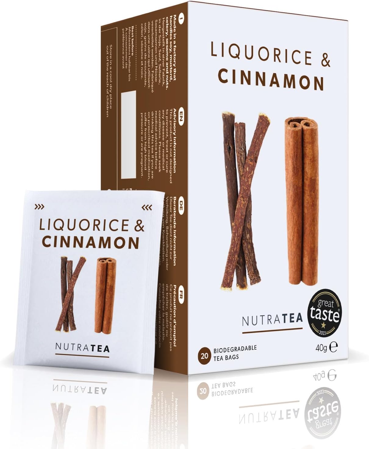Nutra Tea Liquorice & Cinnamon Tea for Energy & Health, 20 Tea Bags