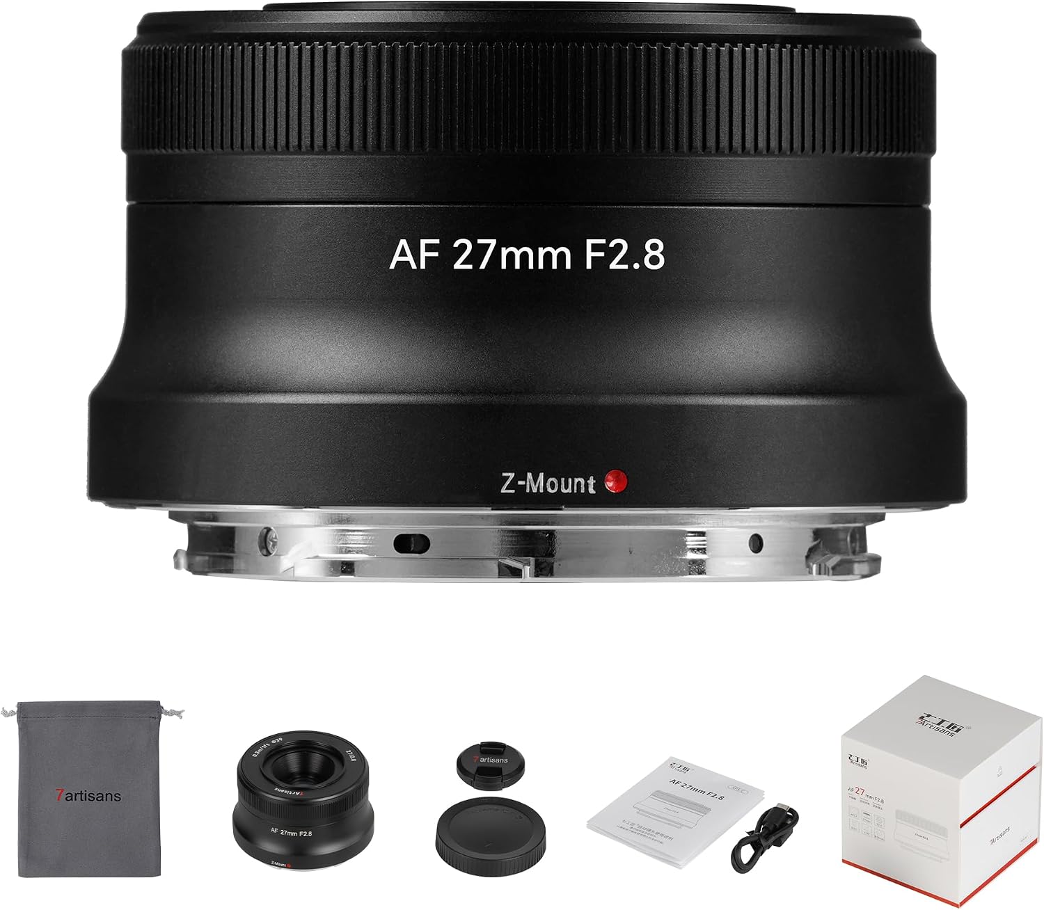 7artisans AutoFocus 27mm F2.8 APS-C Frame Lens,F2.8 Large Aperture,Support Automatic/Manual Aperture and Face/Eye Recognition, Compatible for Nikon Z Mount Z50/Z30