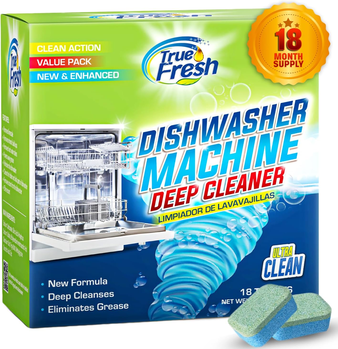 True Fresh Dishwasher Cleaner Tablets 24 Pack Dish washer Machine Cleaning (18)