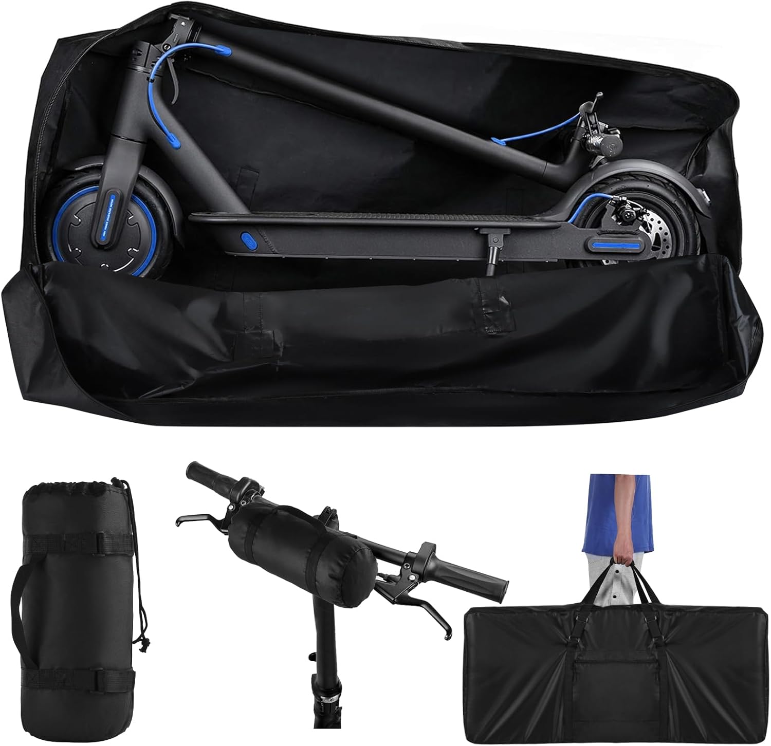 Electric Scooter Bag,Heavy Duty 840D Electric Scooter Storage Bags with Padded Carry Strap,Double Open Zippers,Universal Scooter Carry Bag,E-Scooter Accessories for Mijia M365 M365 Pro Xiaomi Segway