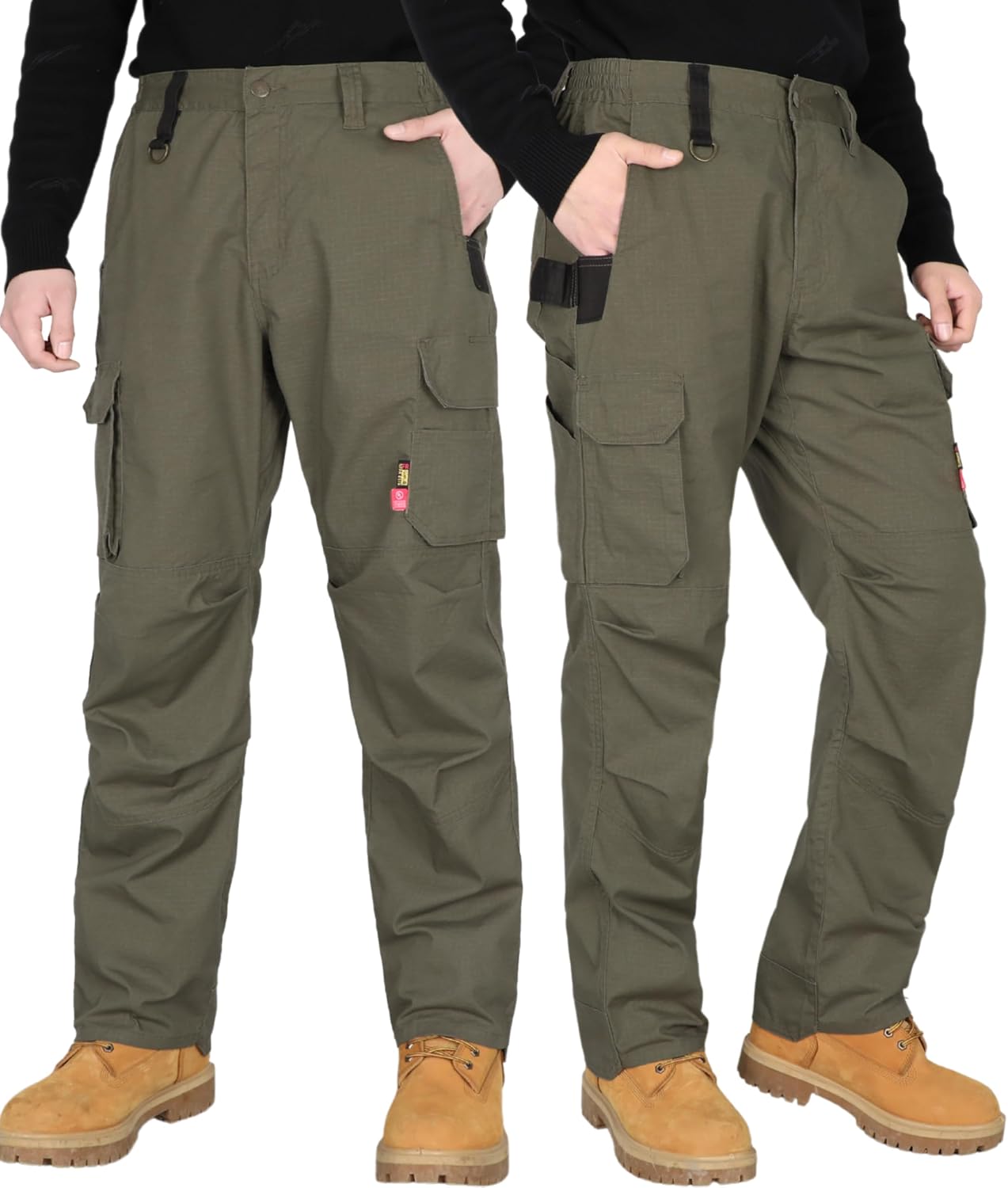 BOCOMAL FR Stretch Cargo Pants Lightweight Ripstop Relaxed Carpenter Jeans
