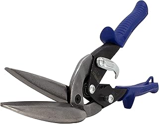 MIDWEST Power Cutters Long Cut Snip - Straight Cut Offset Tin Cutting Shears with Forged Blade & KUSH'N-POWER Comfort Grips - MWT-6516