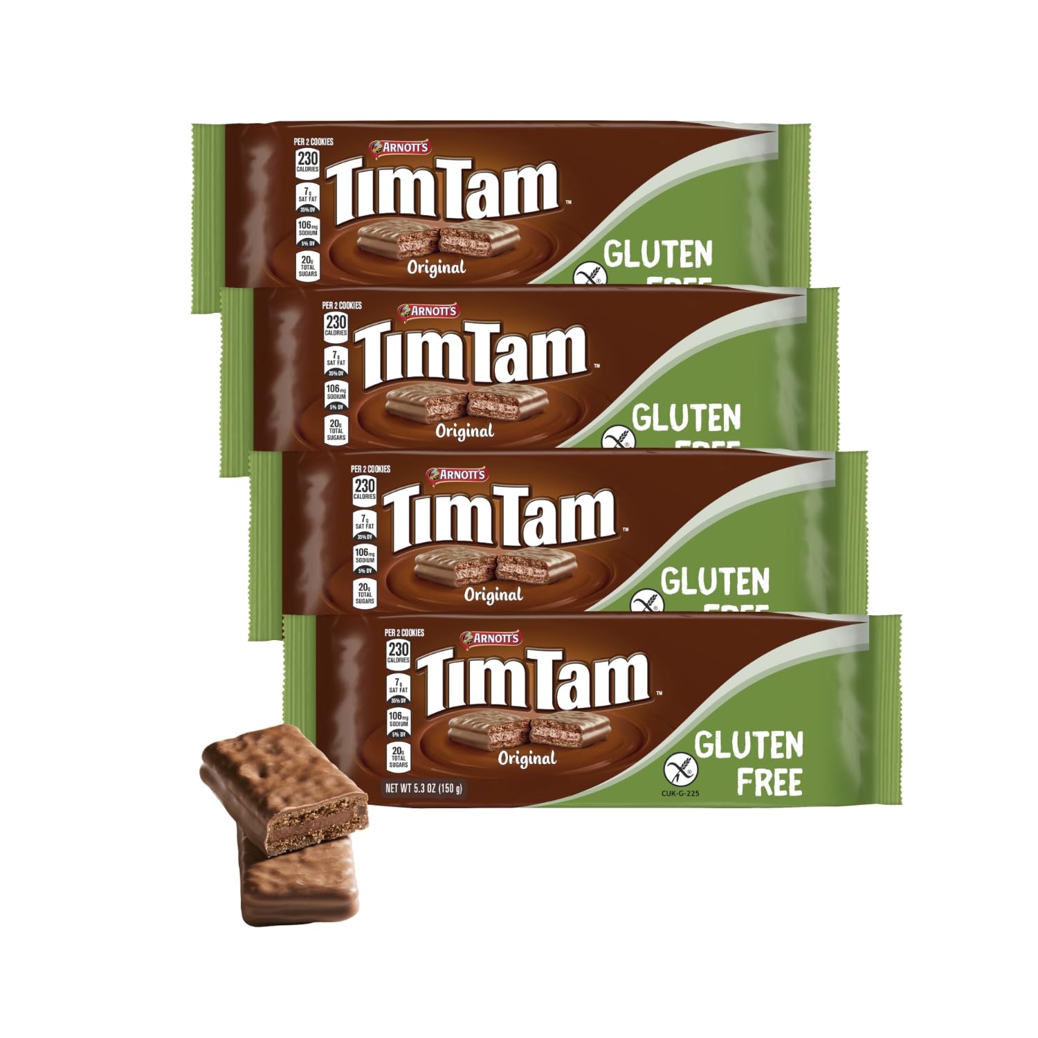 Tim Tam Gluten Free Chocolatey Cookies, Original Flavor, 150 Grams, 4 Pack
